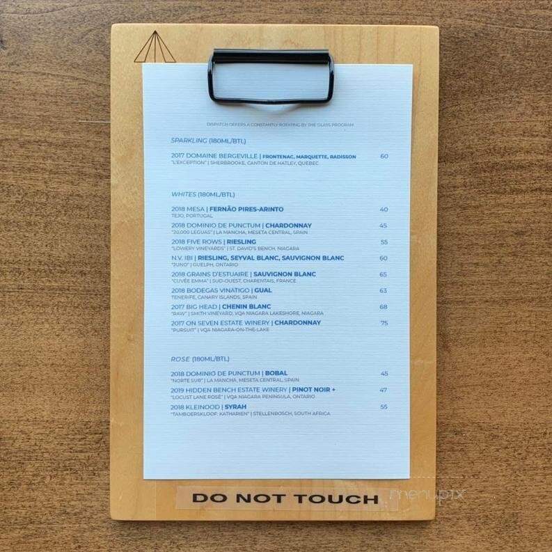 Dispatch - St. Catharines, ON menu_pic