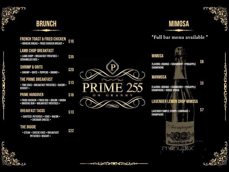 Prime 255 - Norfolk, VA menu_pic