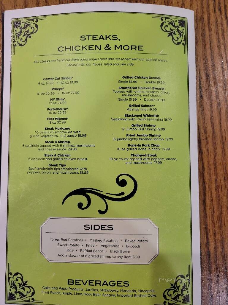Torres Mexican Steakhouse - Stanford, KY menu_pic