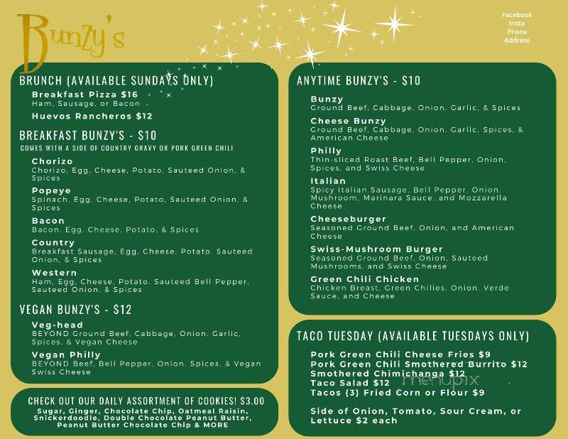 Bunzy's & Booze - Colorado Springs, CO menu_pic