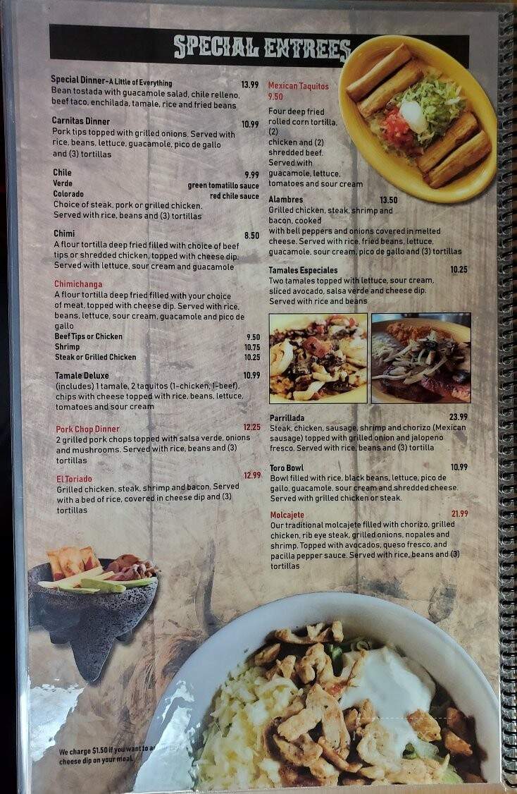 El Toro - Trenton, MO menu_pic