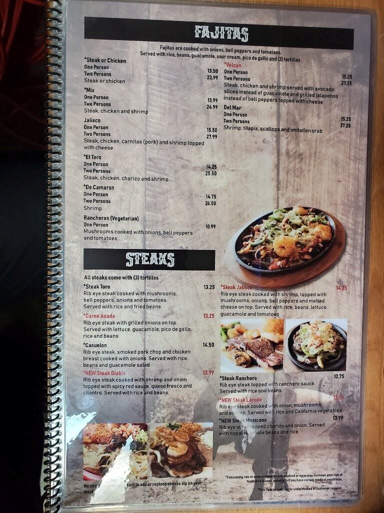 El Toro - Trenton, MO menu_pic