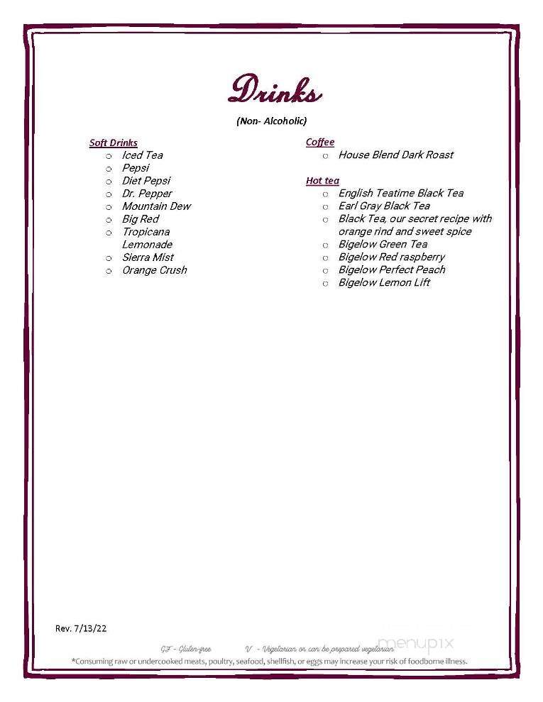 Sunset Grill - Ardmore, OK menu_pic