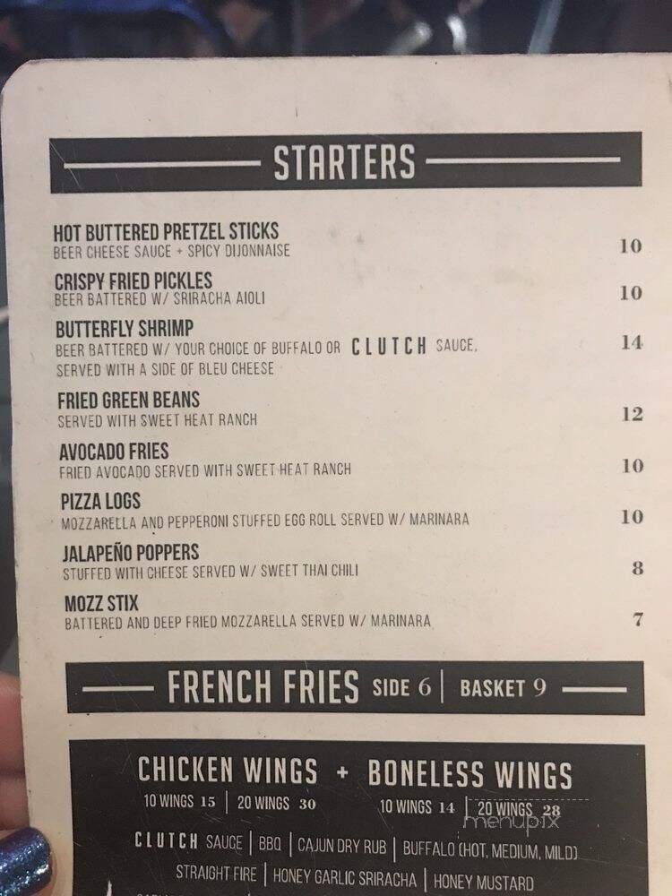 Clutch Kitchen & Sports Bar - Spencerport, NY menu_pic