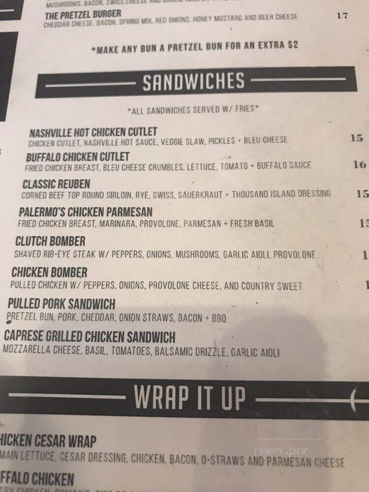 Clutch Kitchen & Sports Bar - Spencerport, NY menu_pic