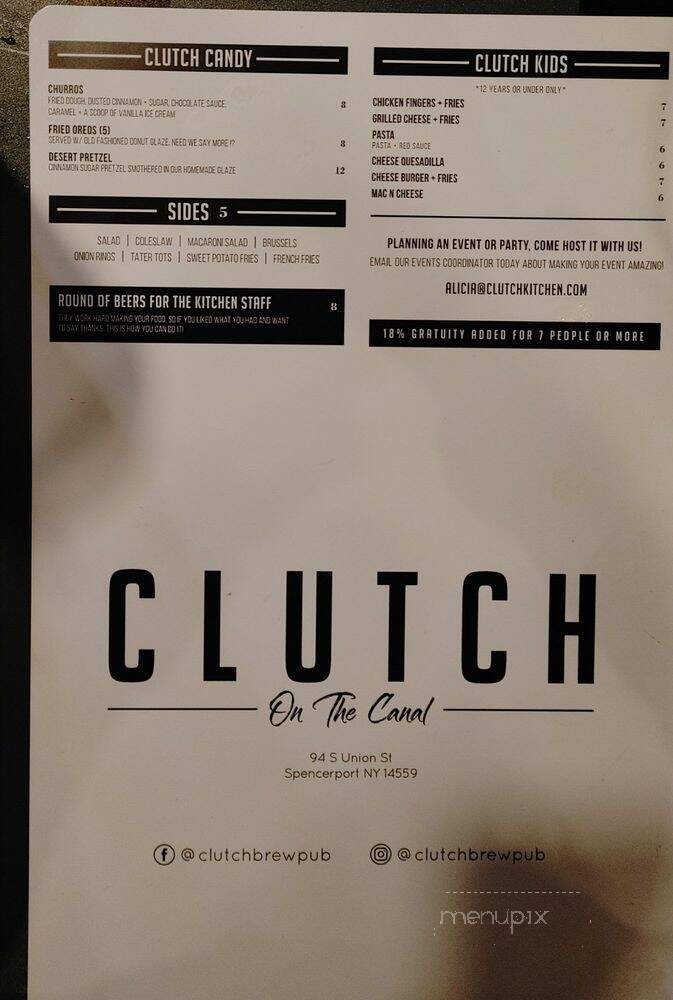 Clutch Kitchen & Sports Bar - Spencerport, NY menu_pic