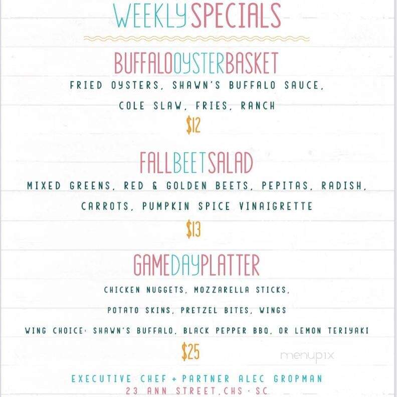 Share House - Charleston, SC menu_pic