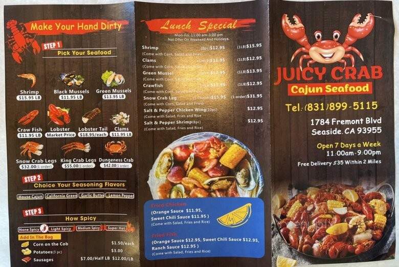 Juicy Crab Cajun Seafood & Chinese Food - Seaside, CA