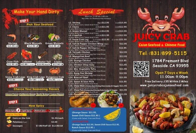 Juicy Crab Cajun Seafood & Chinese Food - Seaside, CA