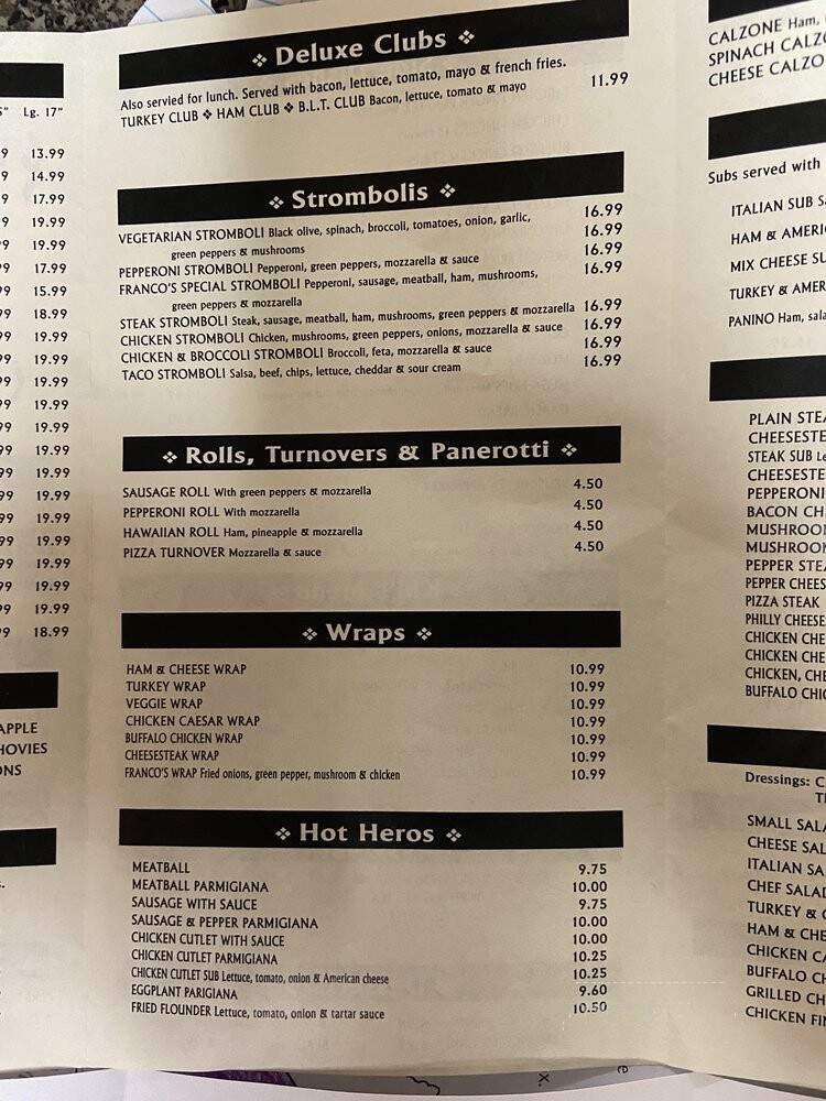 Francos Pizza - Hayes, VA menu_pic