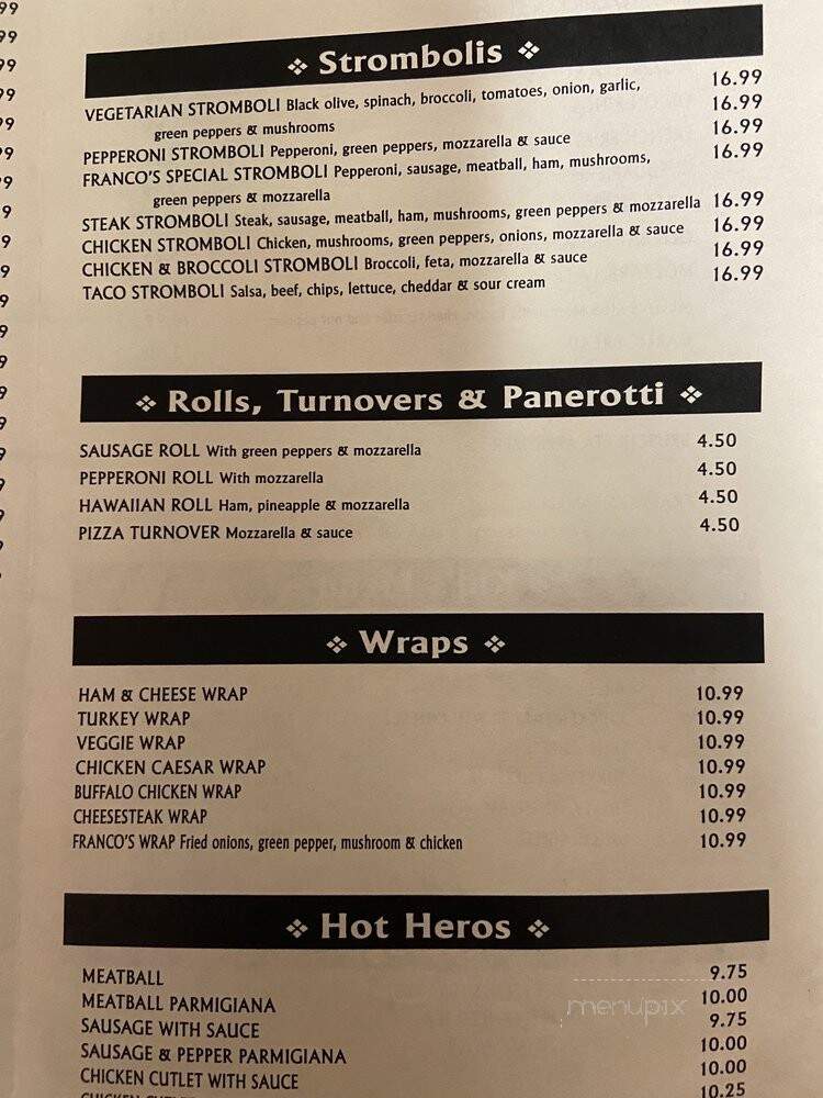 Francos Pizza - Hayes, VA menu_pic