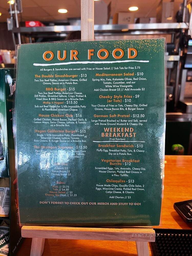 Green Cheek Beer Company - Huntington Beach, CA menu_pic