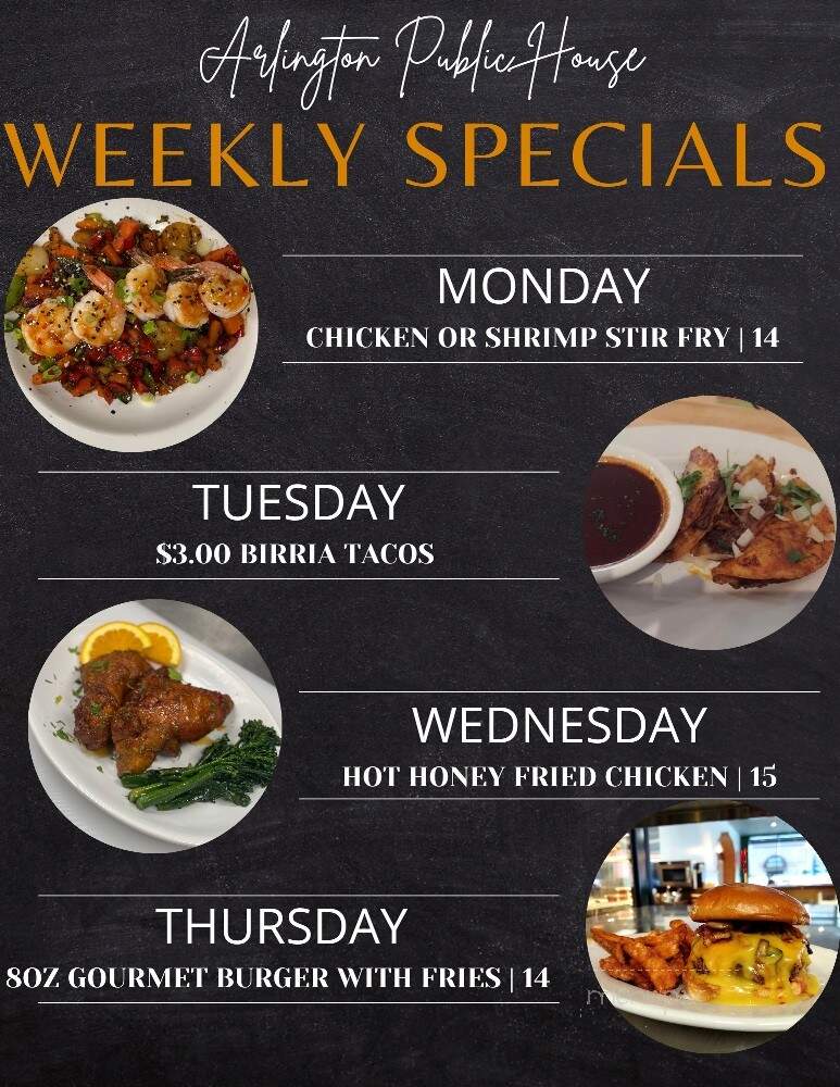 Arlington Public House - Rochester, IN menu_pic