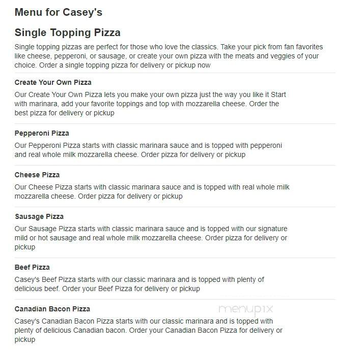 Casey's General Store - Linton, IN menu_pic