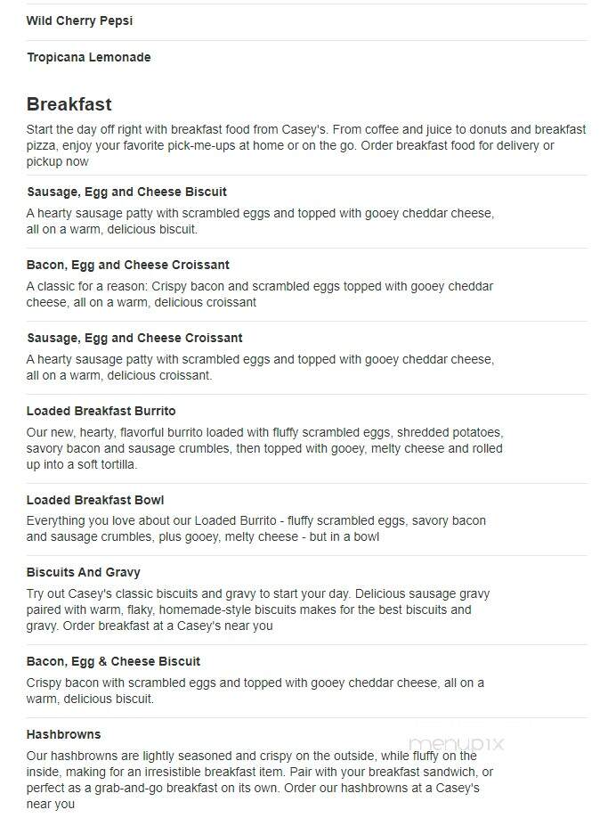Casey's General Store - Linton, IN menu_pic