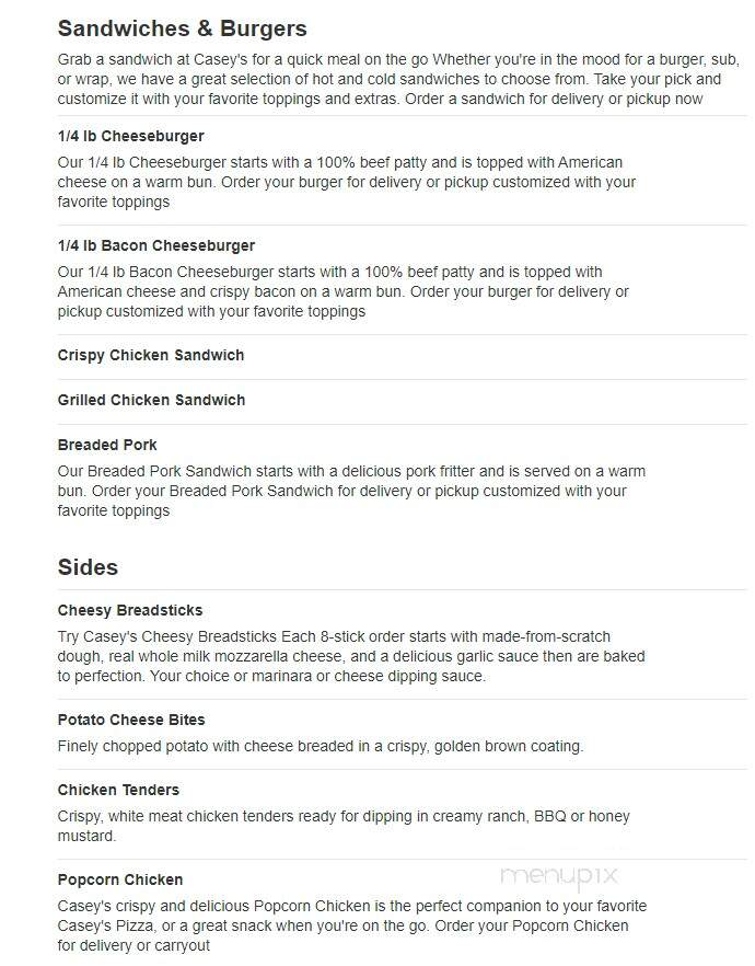 Casey's General Store - Linton, IN menu_pic