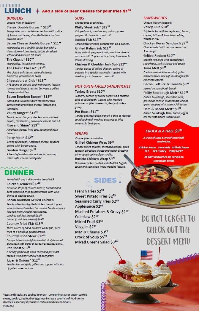 Valley Dairy - Dubois, PA menu_pic