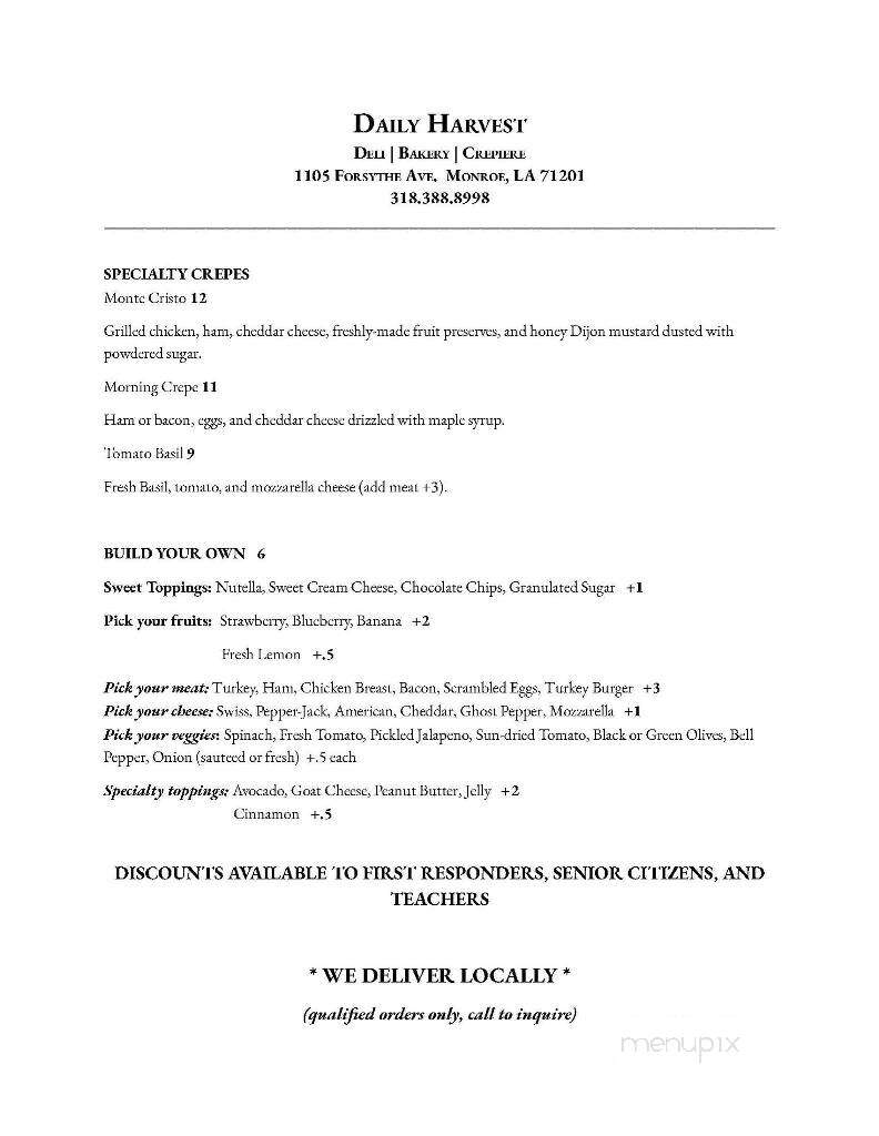 Daily Harvest - Monroe, LA menu_pic