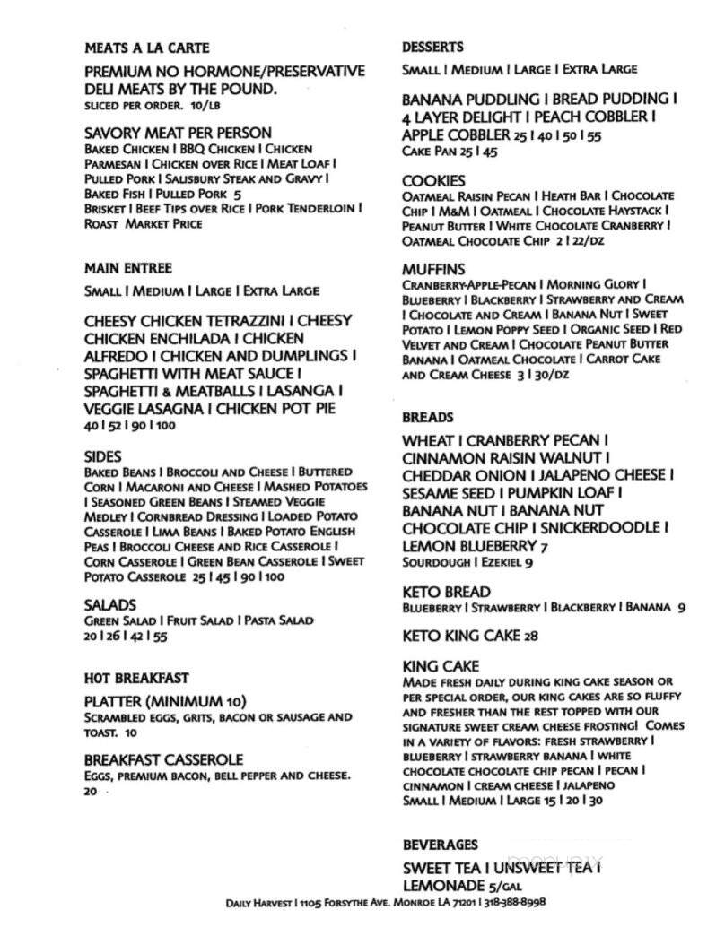 Daily Harvest - Monroe, LA menu_pic