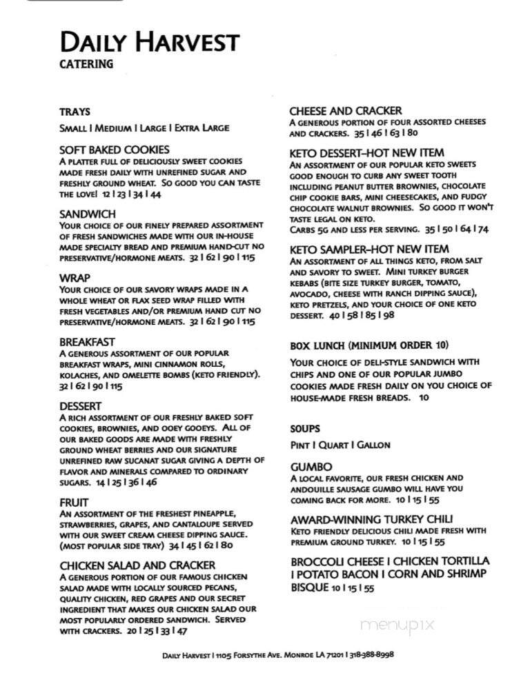 Daily Harvest - Monroe, LA menu_pic
