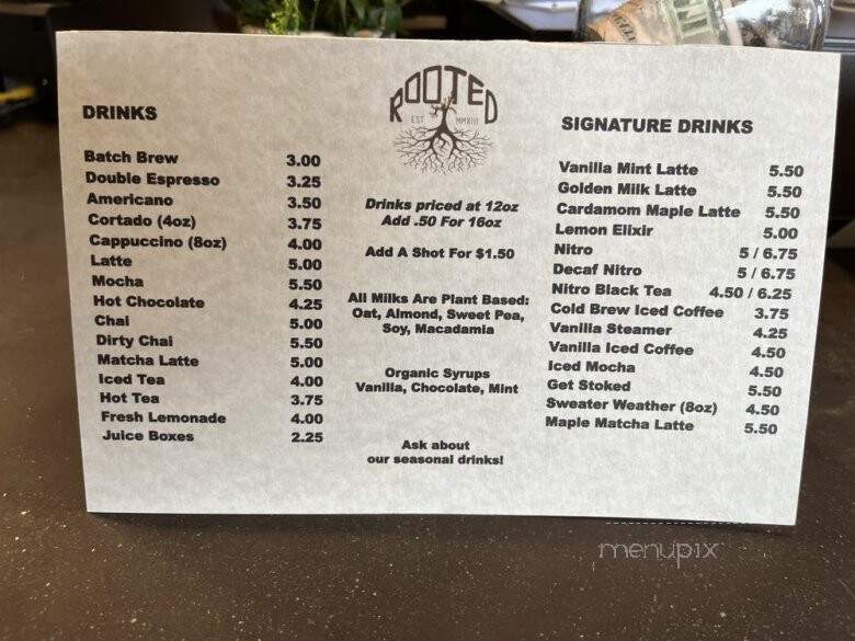 Rooted Coffee Company - Walnut Creek, CA menu_pic