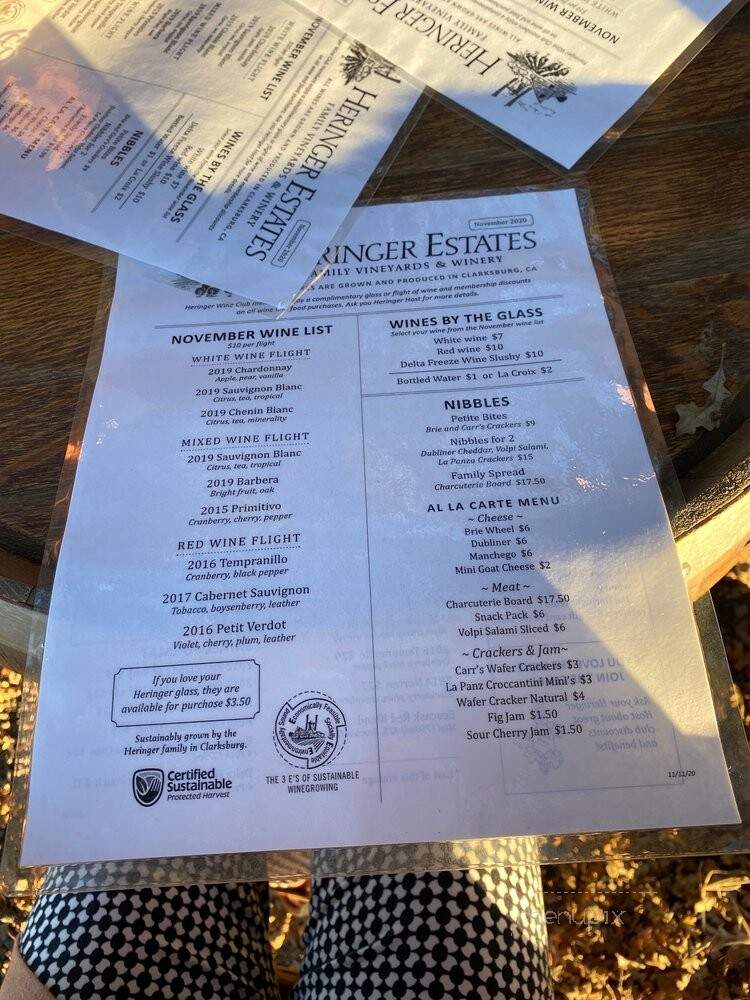 Heringer Estates - Clarksburg, CA menu_pic