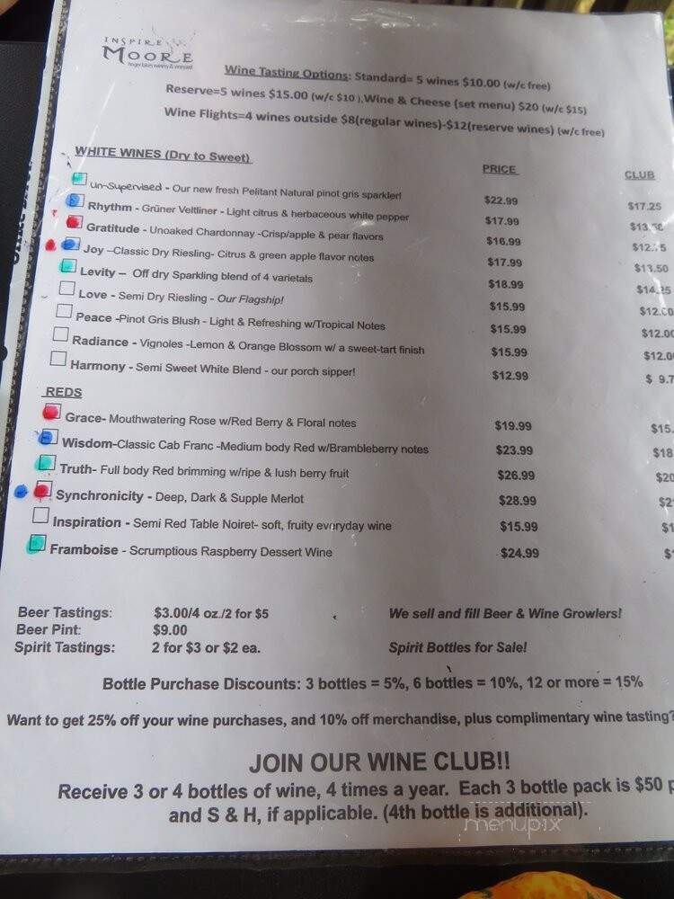 Inspire Moore Winery - Naples, NY menu_pic