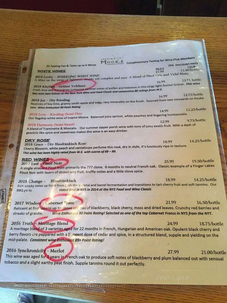 Inspire Moore Winery - Naples, NY menu_pic