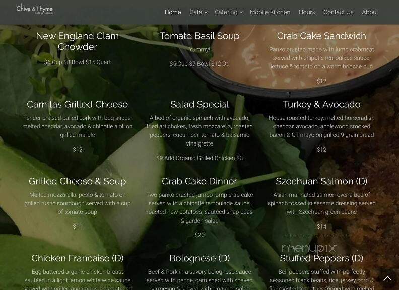 Chive & Thyme Cafe - Flemington, NJ menu_pic