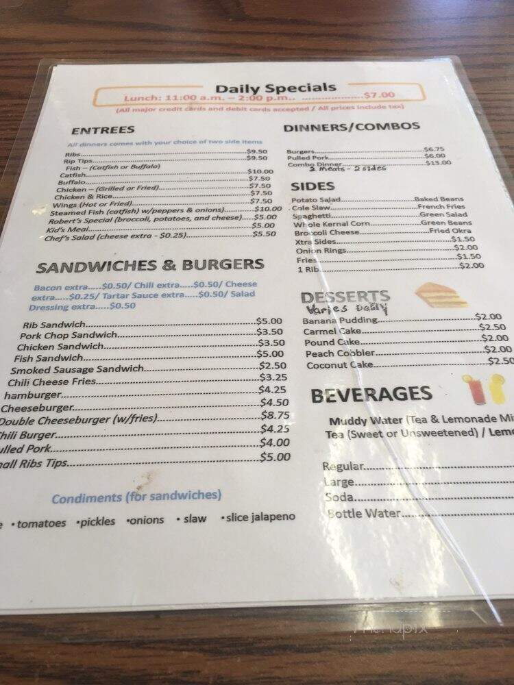 Betty's Place - Indianola, MS menu_pic