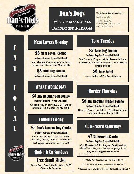 Dan's Dogs A Hot Dog Eatery - Medina, OH menu_pic