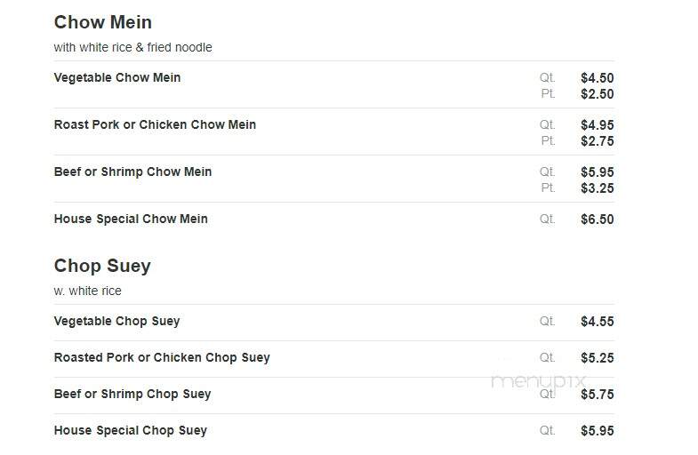 Hong Kong King Buffet - Geneva, OH menu_pic