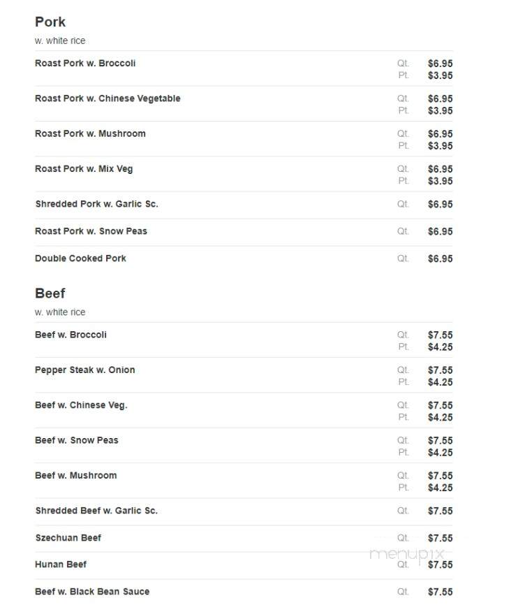 Hong Kong King Buffet - Geneva, OH menu_pic