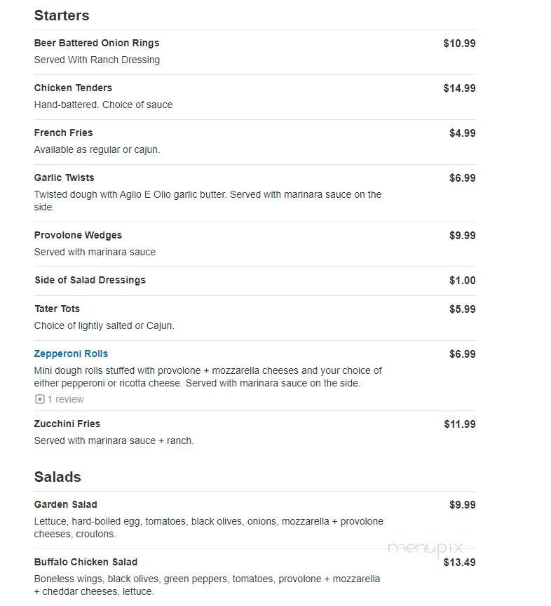 Zeppe's Pizzeria - Painesville, OH menu_pic