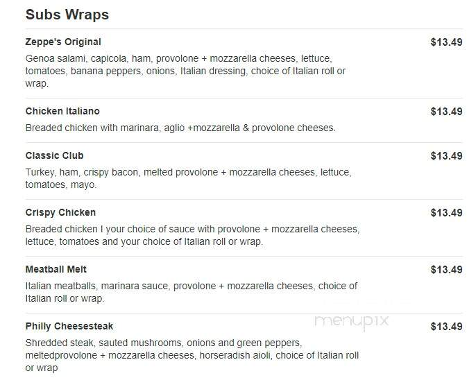 Zeppe's Pizzeria - Painesville, OH menu_pic