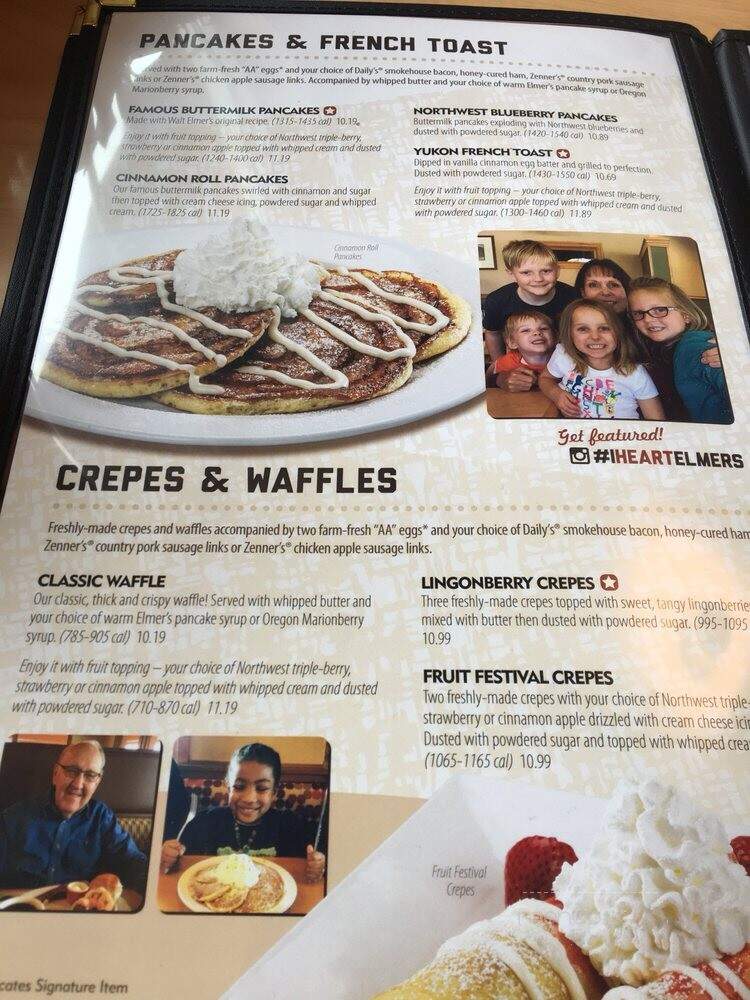 Elmer's Breakfast Lunch Dinner - Corvallis, OR menu_pic