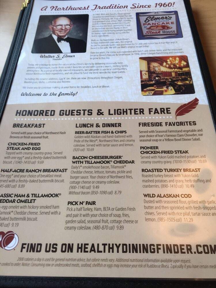 Elmer's Breakfast Lunch Dinner - Corvallis, OR menu_pic