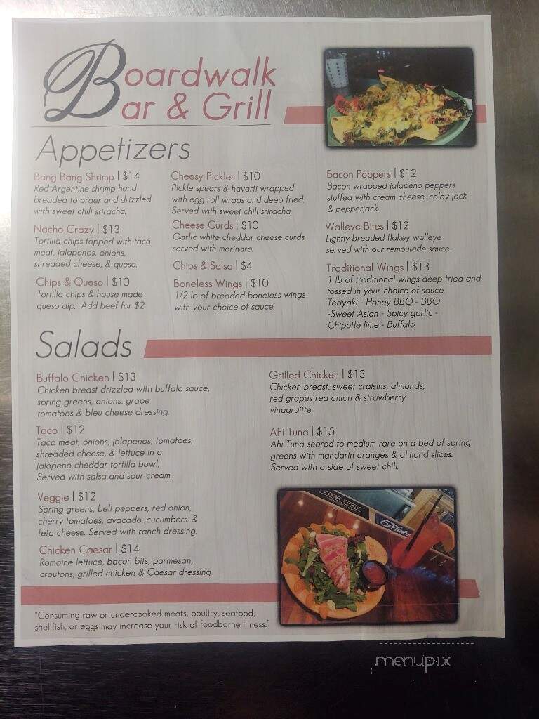 Boardwalk Bar Grill - East Grand Forks, MN menu_pic