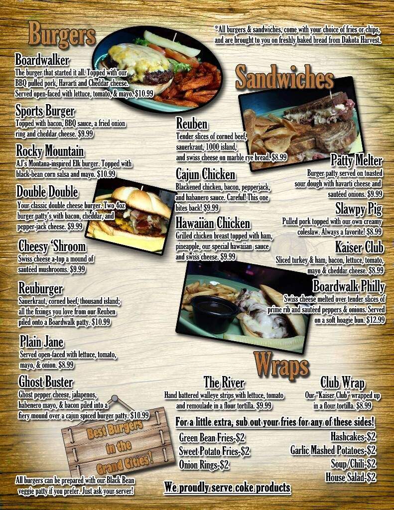 Boardwalk Bar Grill - East Grand Forks, MN menu_pic