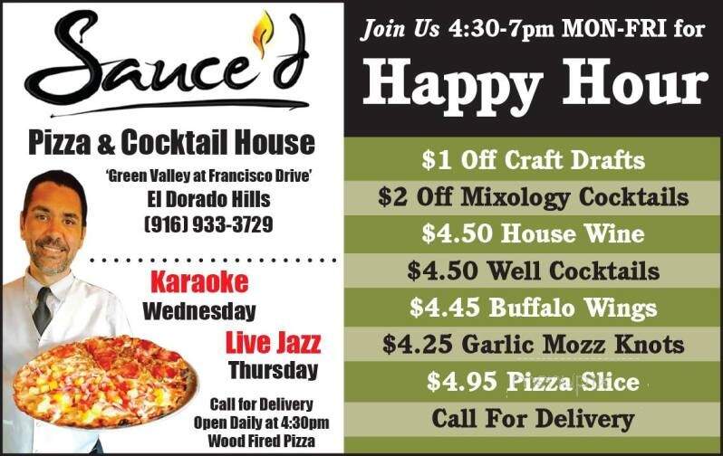 Sauce'd Pizza Cocktail House - El Dorado Hills, CA menu_pic