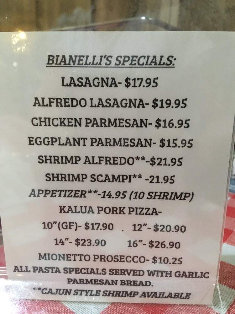 Bianelli's Gourmet Pizza Pasta - Kailua Kona, HI