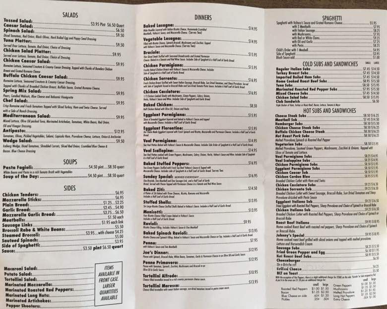 Voltaco's - Ocean City, NJ menu_pic