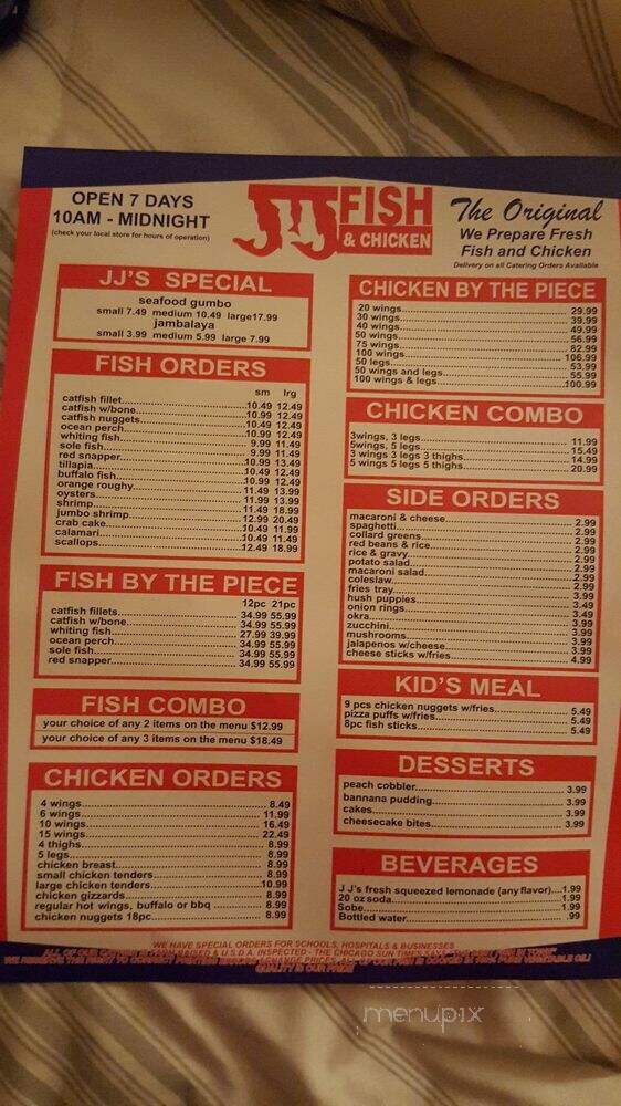 JJ Fish & Chicken - Richmond, CA menu_pic