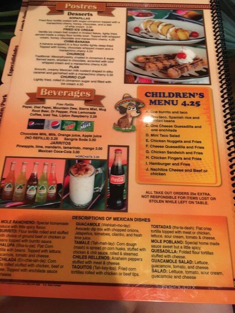 Rey Azteca - State College, PA menu_pic