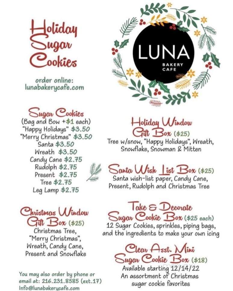 Luna Bakery Cafe - Cleveland, OH menu_pic