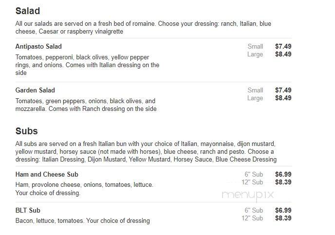 Papa K'S - Ada, MI menu_pic