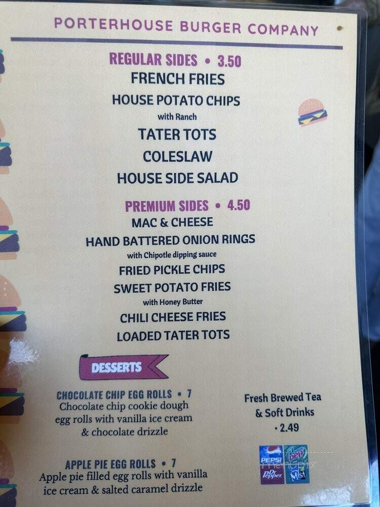 The PorterHouse Bar Grill - Greensboro, NC menu_pic