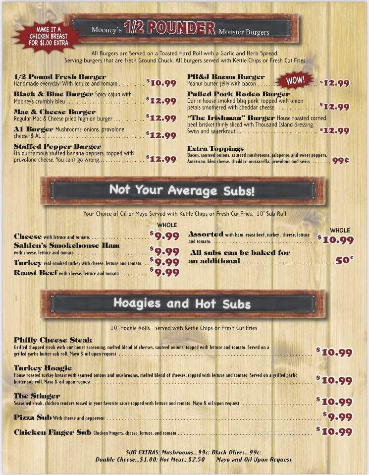 Mooney's Sports Bar & Grill Depew - Depew, NY menu_pic