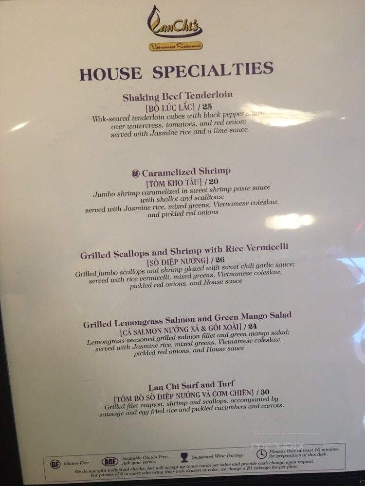Lan Chi's Vietnamese Restaurant - Middletown, CT menu_pic