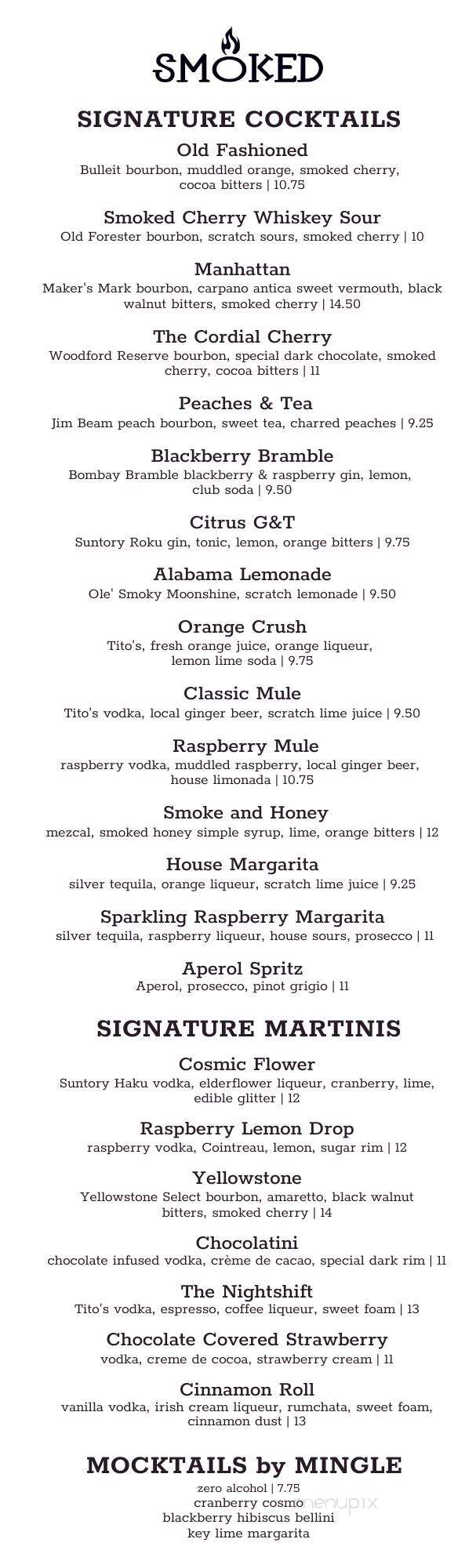 Smoked Bar & Grill - Hummelstown, PA menu_pic